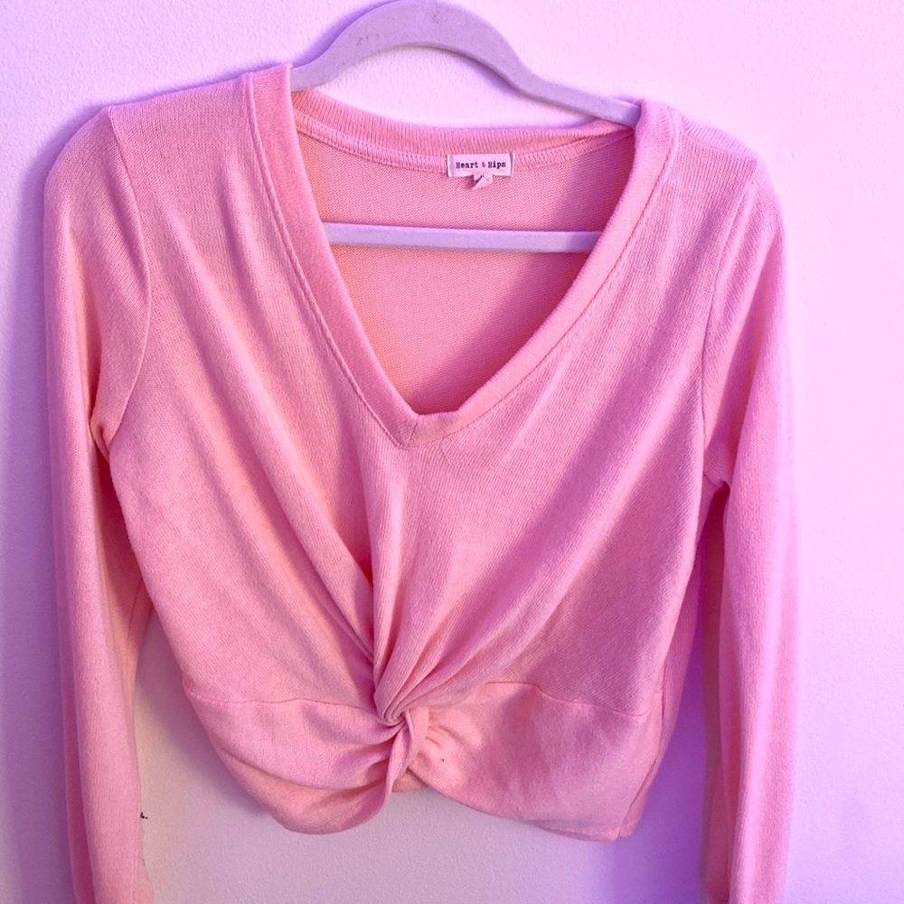 Pink cropped sweater